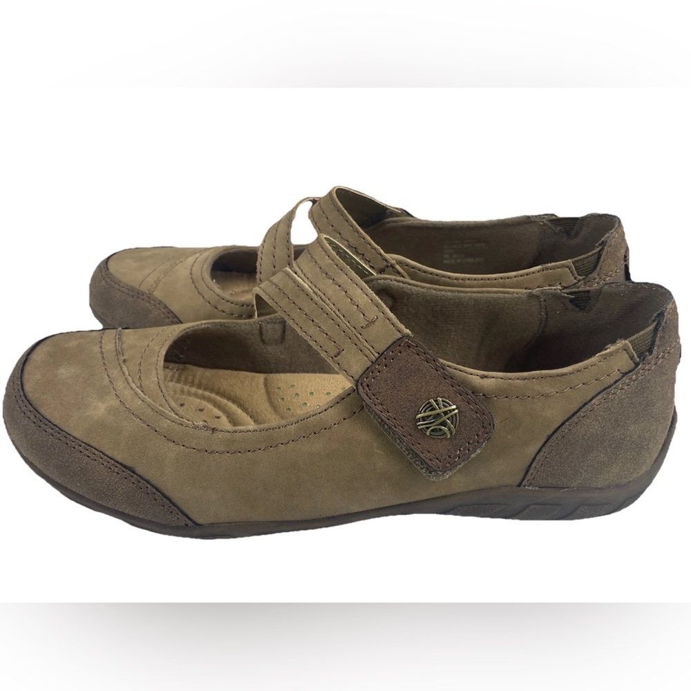 Earth Origins Rory Mary Jane Womens Size 8 Brown Comfort Shoes Leather Flats